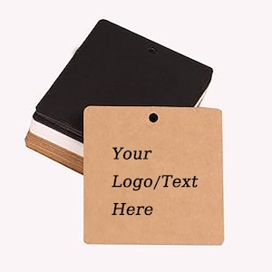 Custom Kraft or Black Hang labels, Editable Hanging Tag, Square Tags for Small Business, Create Your Own Design Tag, Product Tags, Gift Tags