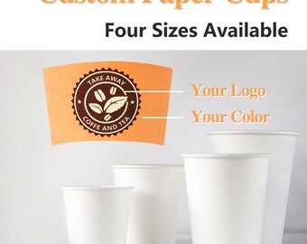 Tazas de café personalizadas, vasos de papel, vasos desechables con foto/logotipo/texto, vasos para la oficina de la empresa, cafetería, fiesta, eventos de boda