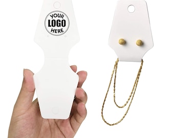 Etiqueta de pendiente de collar plegable, tarjeta de exhibición de joyería, etiqueta de joyería personalizada, tarjeta de presentación para aretes, pulseras, scrunchies, diademas