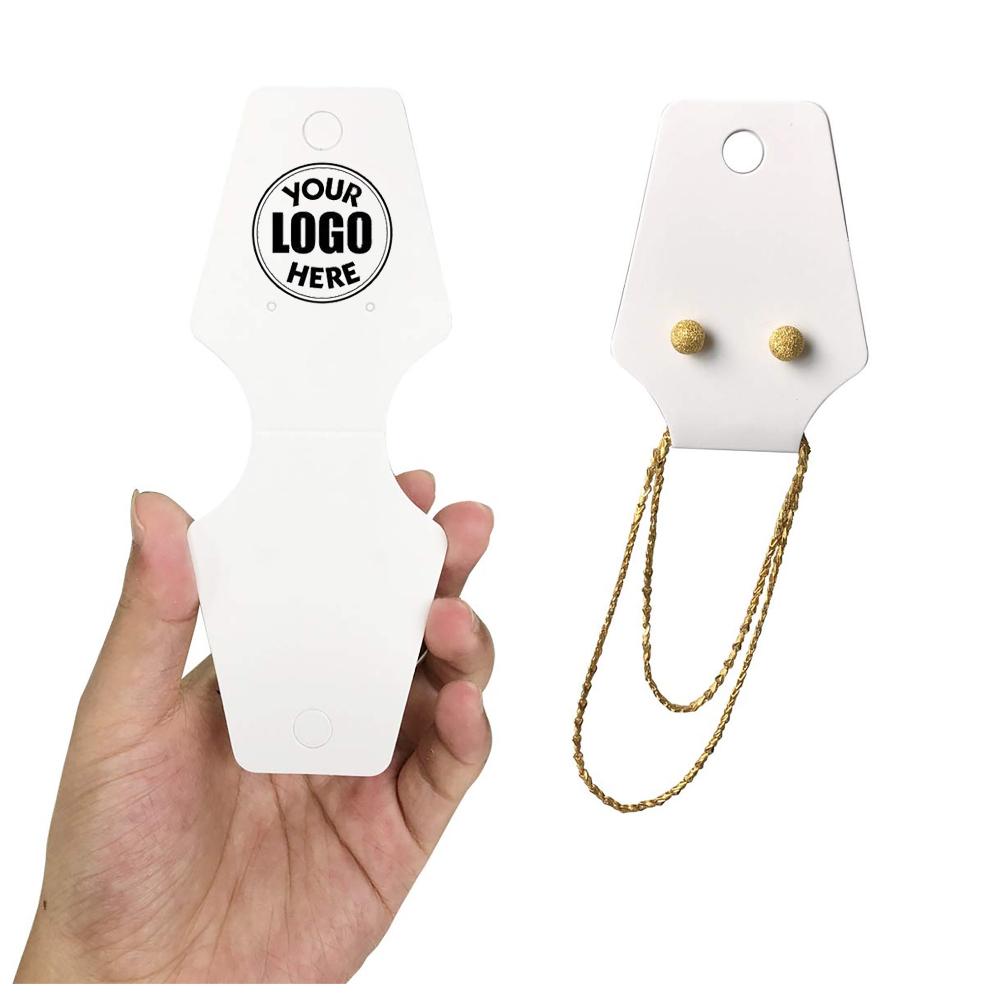 Fold Over Necklace Earring Tag, Jewelry Display Card, Personalized ...
