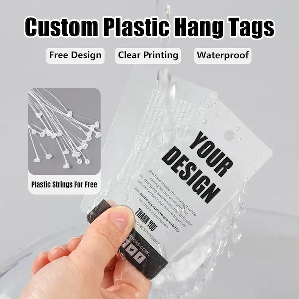 Custom PVC tags, Multiple Sizes Swing Tags with Rounded Corners, Custom Display Hang Tags, Logo tags, Personalized frosted tags