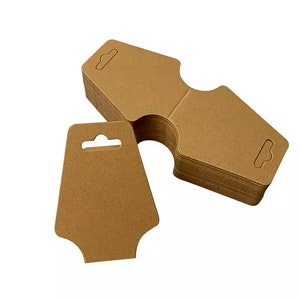 Carte vierge de support de collier de bijoux, carte vierge de support de papier kraft pliée, cartes de présentation d'emballage de porte-clés d'accessoires pour cheveux