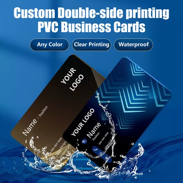 Custom Double-side printing PVC Business Cards, Personalized Opaque Tearproof Card, Waterproof Business Card with Rounded Corners, Gift Card