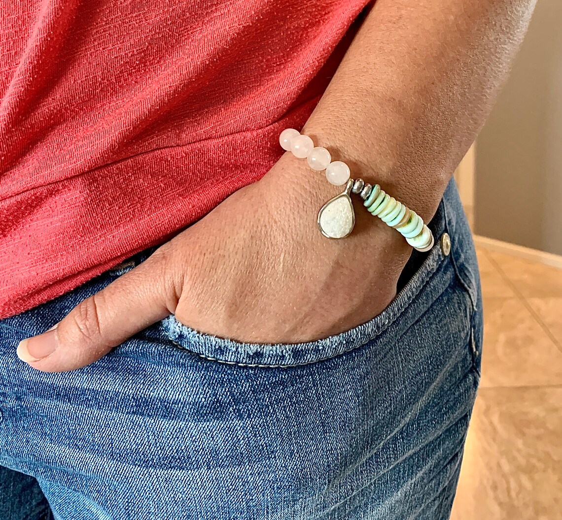 Womens unique inspirational stretch beaded bracelet jewelry Etsy