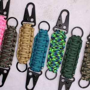 Thick Paracord Carabiner Keychains, Paracord Keychains, Carabiner Keychains, Paracord Gifts