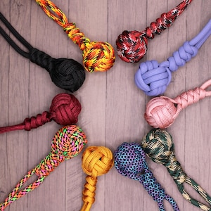 Simple Paracord Monkey Fist Keychains, Great for Work, School, College, Sports and Gifts, Outdoors and Adventures
