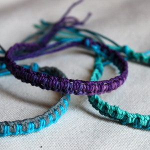 Simple Two Colored Hemp Bracelets