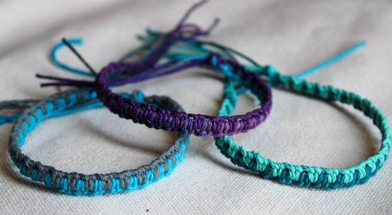 Simple Two Colored Hemp Bracelets - Etsy