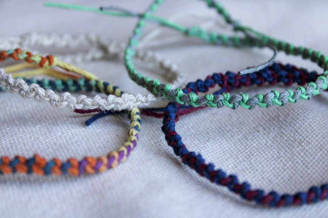 Braided Hemp Anklets, Simple Hemp Anklets, Single and Duel Colored