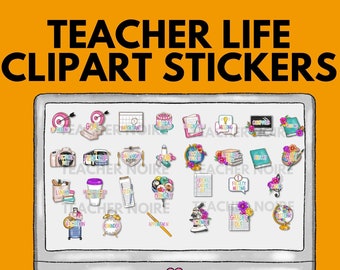 Teacher Stickers for Planner, Digital Stickers, Stickers for Teachers, teacher planner stickers