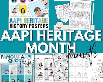 AAPI Heritage Month Bundle, Asian American Pacific Islander Heritage Bundle, AAPI Bulletin Board Decor, Classroom Posters