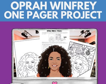 Women's History Month Bulletin Board, Oprah Winfrey Project Ideas, One Pager, Black History, Famous African Americans, Historical Figures