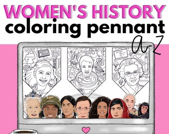 Activities for Women's History Month, Women's History Coloring Sheets, Women's History Bulletin Board, Women's History Alphabet Poster