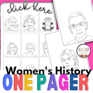 Activities for Women&#39;s History Month,  Bulletin Board Idea, One Pager Project, Womens History Month Posters, For Middle School