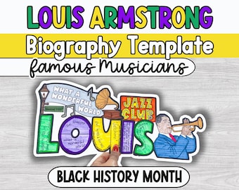 Louis Armstrong, Mese della storia della musica nera, famoso musicista jazz, personaggi storici, bacheca, decorazione per porte, gagliardetto, aula di febbraio