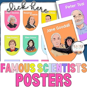 Famous Scientists Posters, STEM Classroom, Famous Mathematicians, Classroom Decor, Science Teacher, Women in Science