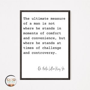 Martin Luther King Jr. Quotes, Inspirational Wall Art, Powerful Quotes, Quotes of Black History, Bulletin Board
