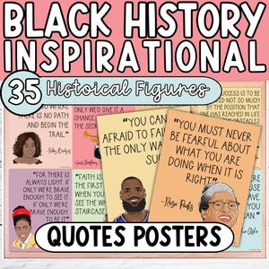 Black History Bulletin Board, Black Historical Figures Quotes Poster, African American  Poster, Diversity Classroom, Inspirational quotes