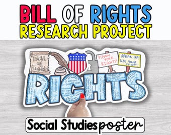The Bill of Rights Worksheet Activity Project, The Amendments, Civics, US Constitution, US History, American History, WRDZ Crafts®