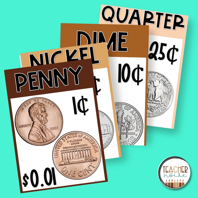 US Coin Posters Coin Value Poster, United States Coins, American Coins Bulletin Board Decor, Money Math Posters Printable PDF image 4