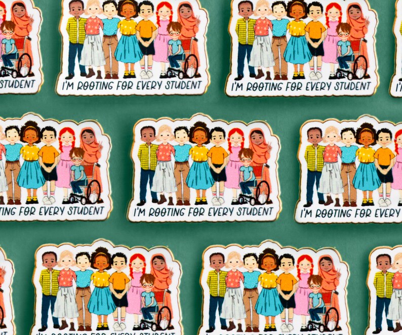 Teacher Gift, Teacher Pin, Diversity Inclusion Teacher Enamel Pin, Celebrate Diversity Pin, Diversity Lapel Pin, Special Education image 2