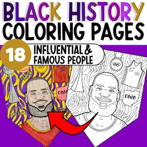 Activities for Black History Month, Black History Coloring Sheets, Black History Month Bulletin Board, Classroom Decor, Lesson Plans
