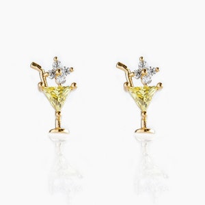 Teachertini Stud Earrings, I Teach therefore I Drink, Summer Earrings, 21st birthday gift, Cosmopolitan Cocktail Drink, Martini Studs