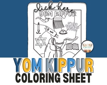 Yom Kippur Coloring, Yom Kippur Printable Worksheets, Jewish Holiday