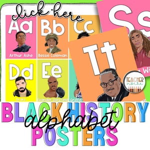 Tablón de anuncios del Mes de la Historia Negra, Cartel del Alfabeto del Mes de la Historia Negra, ABC de la Historia Negra, Decoraciones del aula, Decoración de puertas