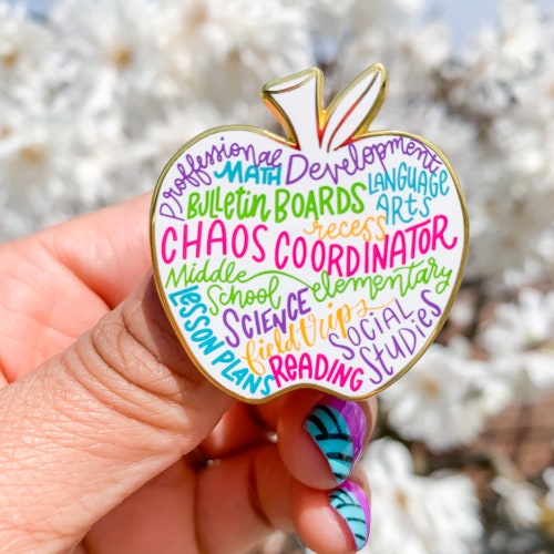 Teacher Life Apple Hard Enamel Teacher Pin Teacher Pins for Etsy