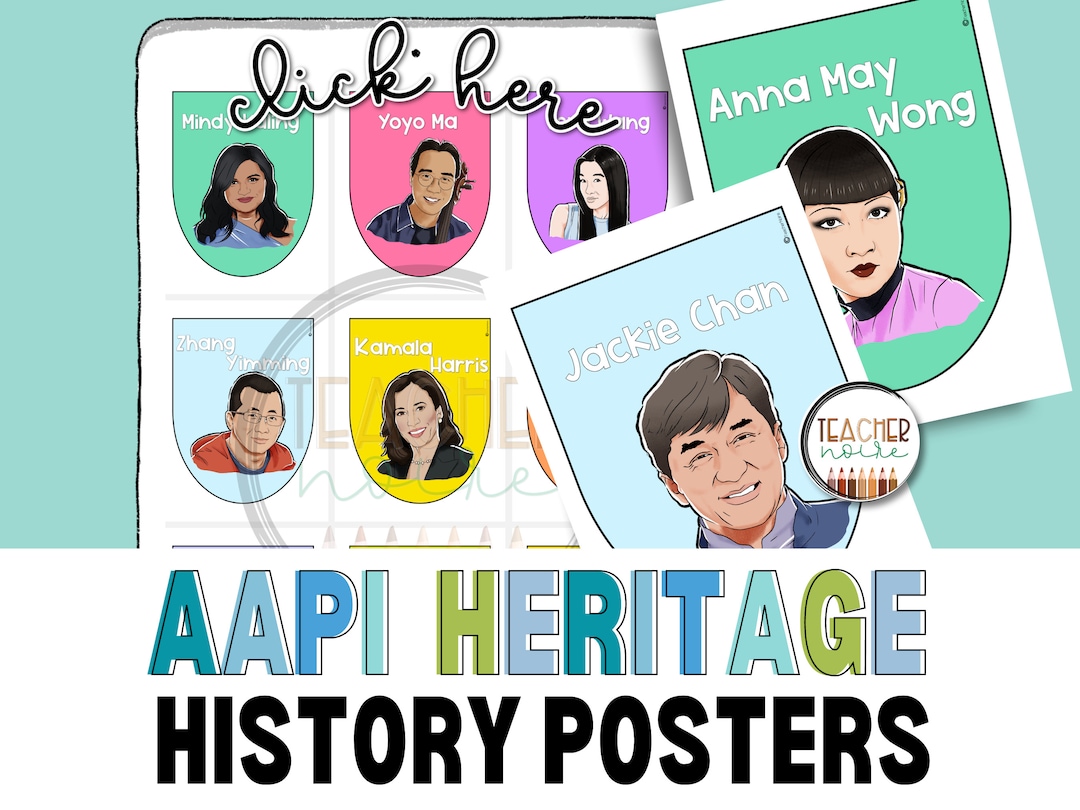 AAPI Heritage Month Bulletin Board Posters, AAPI History Posters, Asian