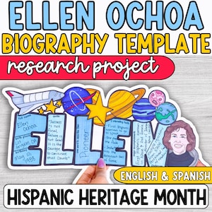 Hispanic Heritage Month Project, Ellen Ochoa Biography Template, Bulletin Board, Hispanic History Activities, Women&#39;s History Month, STEM