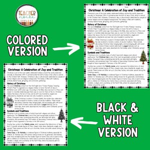 Christmas Reading Comprehension Informational Text With Questions ...