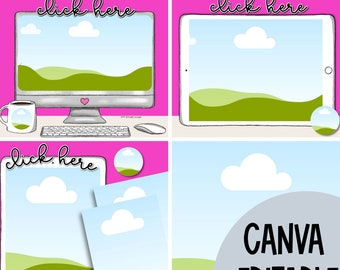 Canva Editable TPT Product Mockup Template, Rainbow Bright Themed Instagram for teachers,