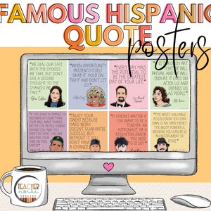 Hispanic Heritage Quotes, Hispanic History Month Bulletin Board, Famous Hispanic Leaders Poster, Inspirational Quote, Hispanic People