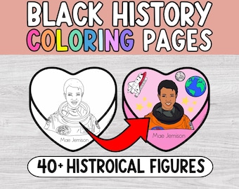 Black History Month Coloring Pages, Valentine's Day Coloring Sheet, Black History Project, February Classroom, Historical Figures