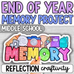 End of Year Reflection Memory, Last Week of School Project Activity, Last Day of School, Middle School