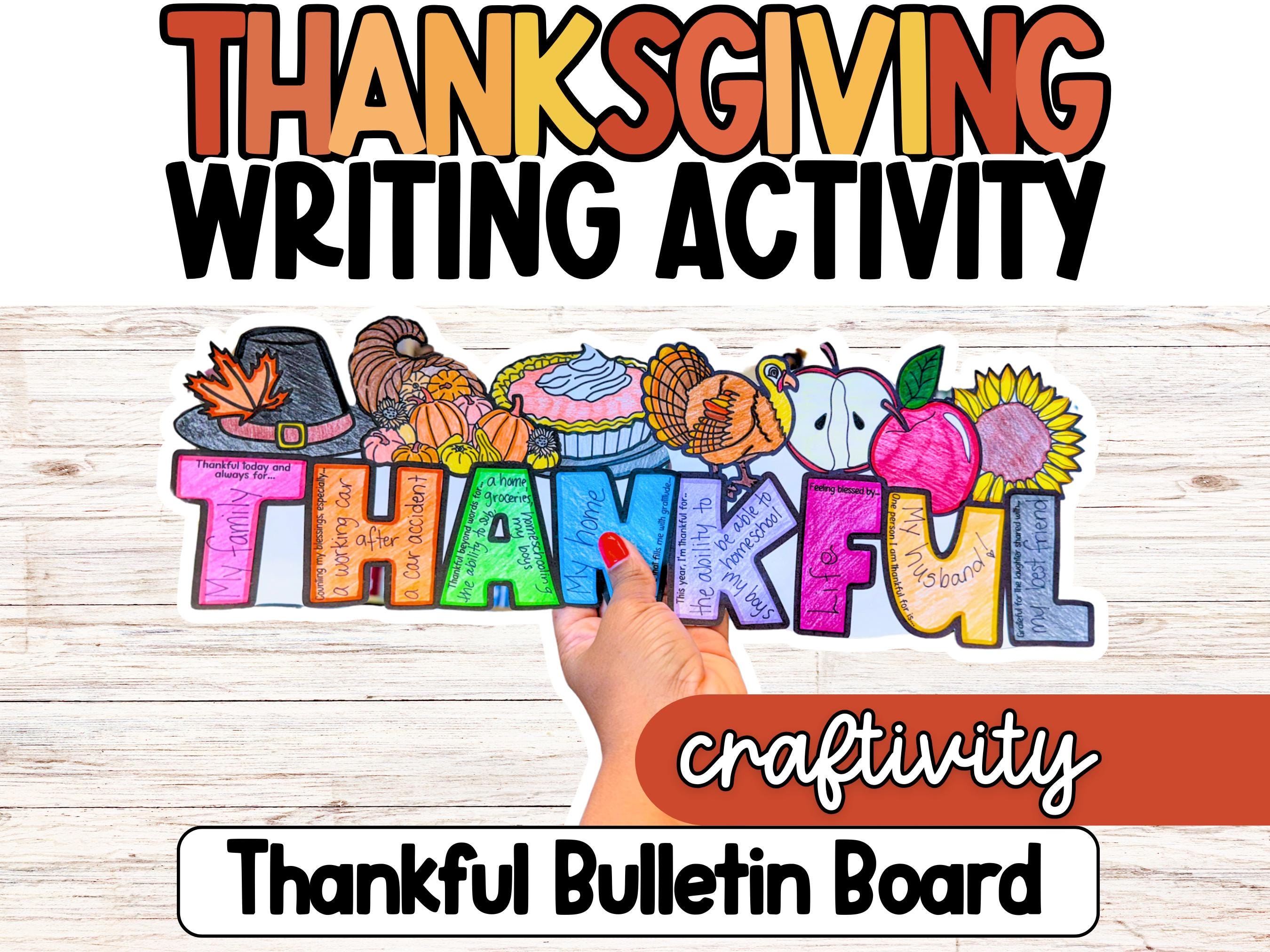 Thanksgiving Craftivity Bulletin Board, Middle School, Thanksgiving Bulletin Board, Thanksgiving art activities, Classroom Decor, Fall Craft