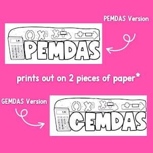 PEMDAS / GEMDAS Math Notes, Order of Operations Guided Notes, Math ...