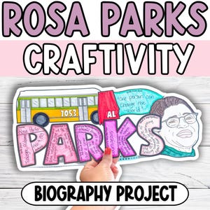 Rosa Parks Craft, Biography Project, Civil Rights Activist, Black History Month, Women&#39;s History Month, Bulletin Board, Classroom Decor