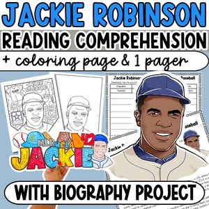 May include: Black and white coloring page featuring Jackie Robinson, a famous baseball player. The page includes a portrait of Jackie Robinson, a baseball field, and the words "MLB UCLA JACKIE".