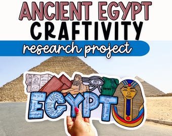 Ancient Egypt Project, Middle School, Research Project, Craftivity, Bulletin Board, Activities, Egyptian Civilization Unit