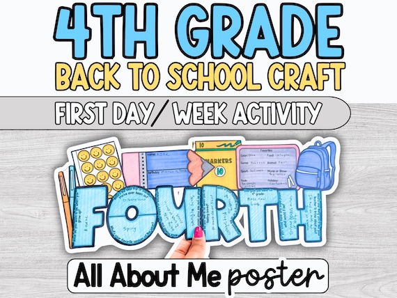 All About Me Craft, 4th grade back to school, Poster Worksheet, First Day of School, First Week Beginning of Year Activities, Lesson plans