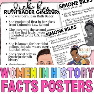 Women&#39;s History Month Facts, Women in History Fun Facts, Women&#39;s History Bulletin Board, Women&#39;s History Month Posters, Influential Women