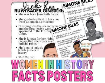 Women's History Month Facts, Women in History Fun Facts, Women's History Bulletin Board, Women's History Month Posters, Influential Women