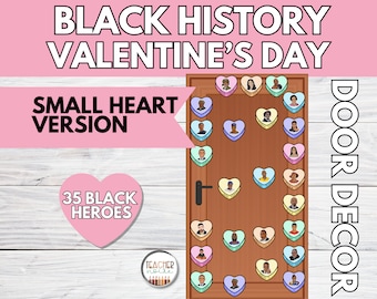 Valentine's Door Decor, Black History Door Decorations, Door Decor, Conversation Hearts, February Door Decor, Black History Month