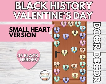 Valentine's Door Decor, Black History Door Decorations, Door Decor, Conversation Hearts, February Door Decor, Black History Month