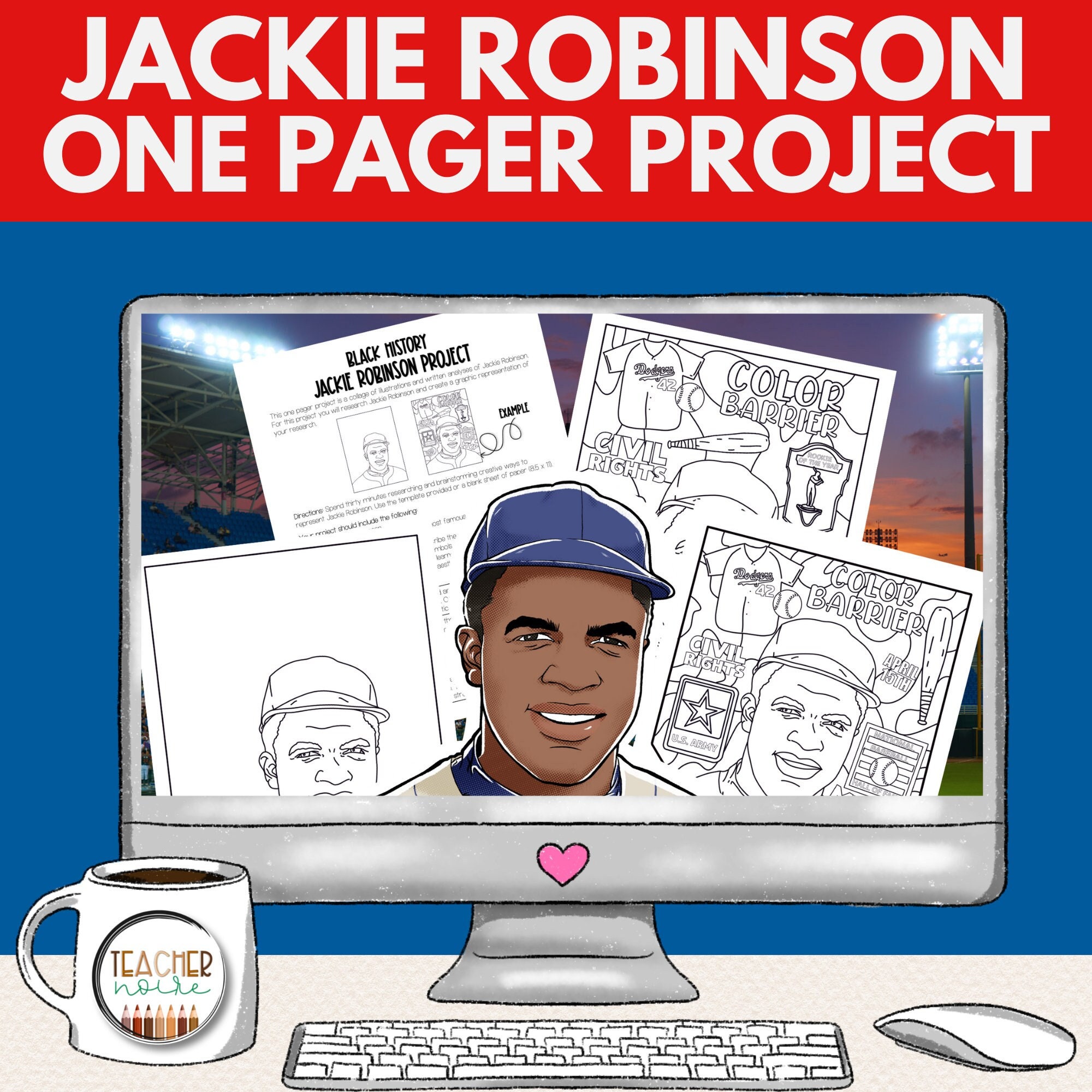 Jackie Robinson Biography Report Organizers ~ Black History Month