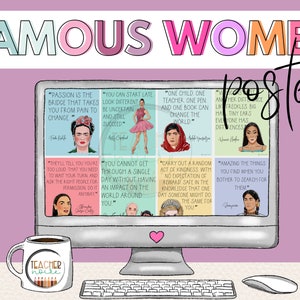 Women&#39;s History Month Posters, Women&#39;s History Month Bulletin Board, Women&#39;s History Quotes, Influential Women Posters, Classroom Decor