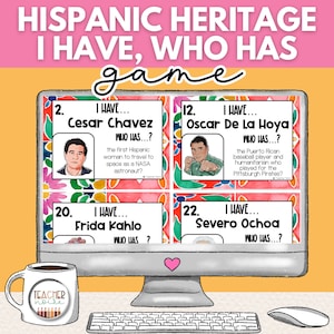Hispanic Heritage Month Game, Hispanic History I Have Who Has, Famous Hispanic Heritage Person, Hispanic Leaders, Latinx Persons